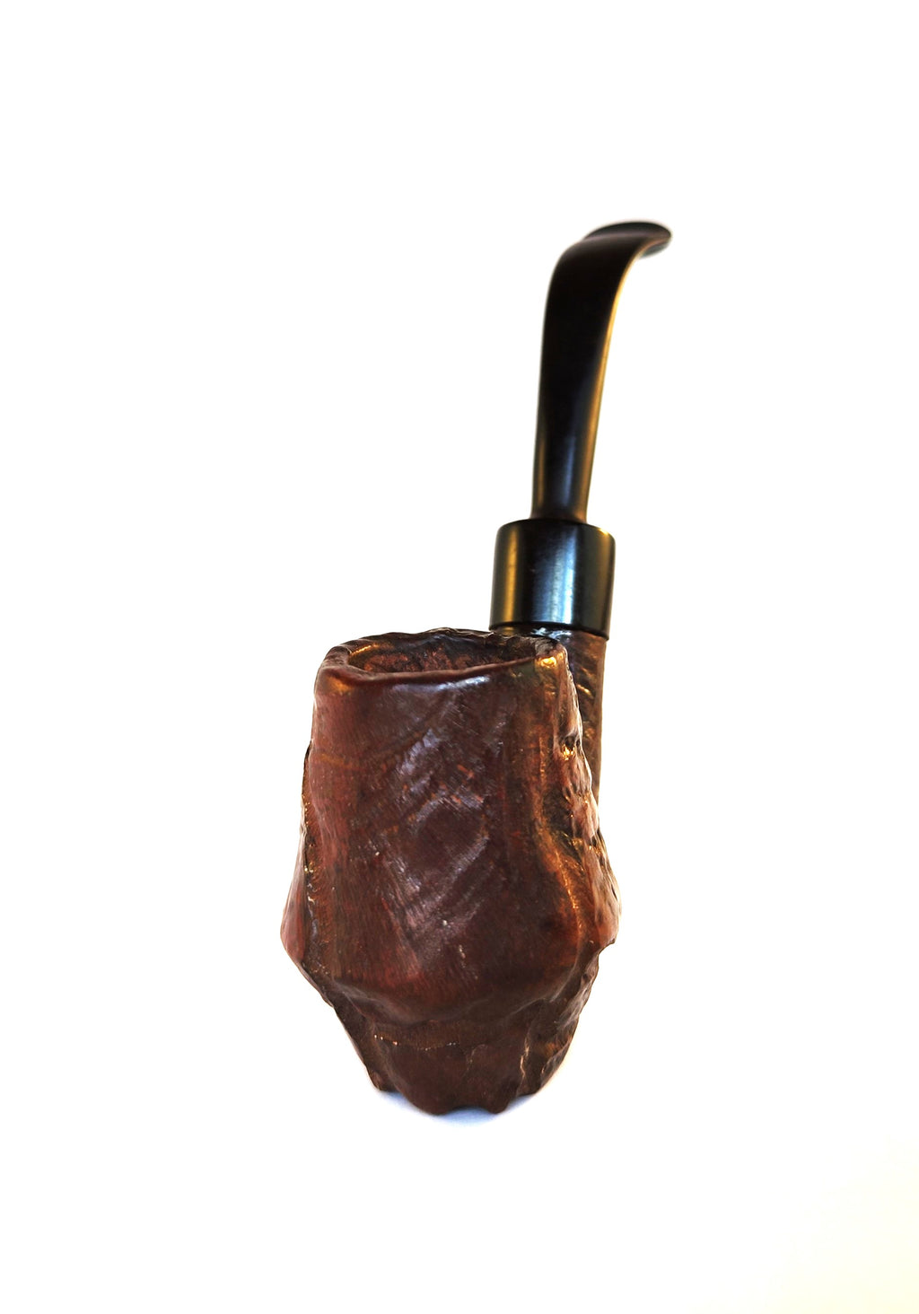 Unsmoked Volcano Oom Paul Sitter | Sandblasted & Rough Carved Briar Estate Pipe