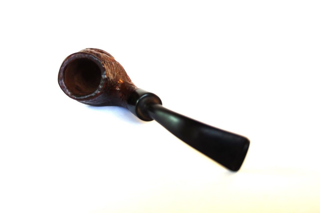 Unsmoked Volcano Oom Paul Sitter | Sandblasted & Rough Carved Briar Estate Pipe