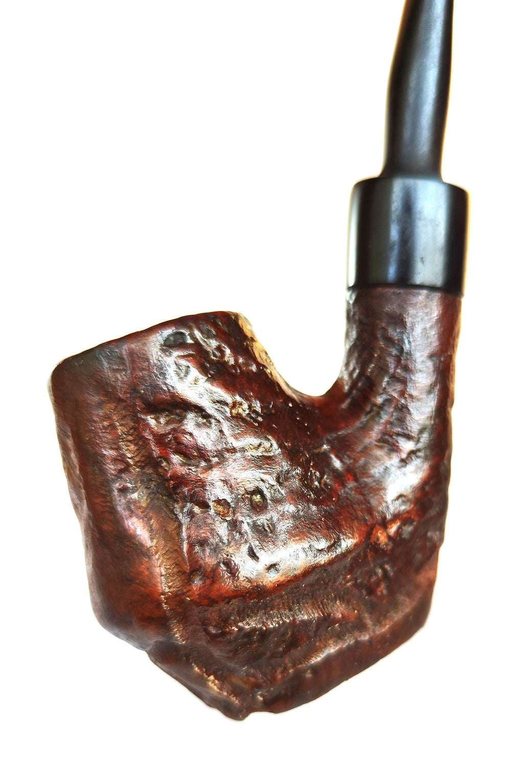 Unsmoked Volcano Oom Paul Sitter | Sandblasted & Rough Carved Briar Estate Pipe