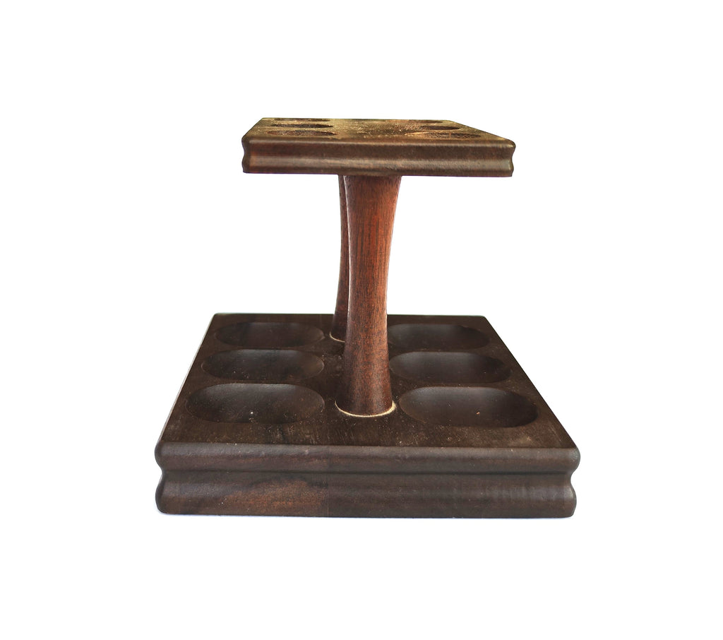 Vintage Decatur Wooden Pipe Rack | 6-Slot Display