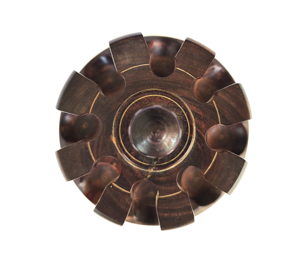 Classic Wooden Round Pipe Rack – Holds 8 Pipes