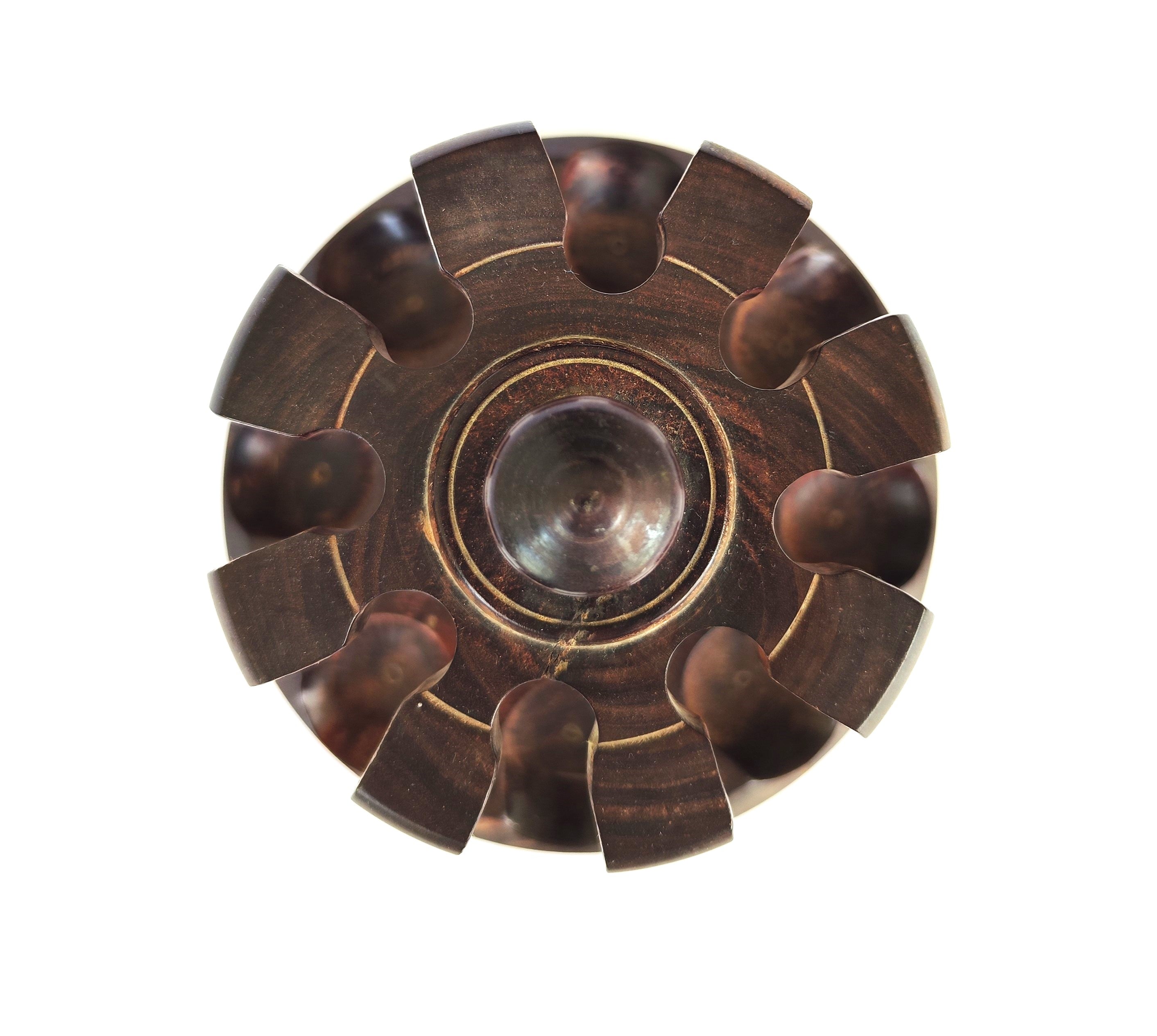Classic Wooden Round Pipe Rack – Holds 8 Pipes
