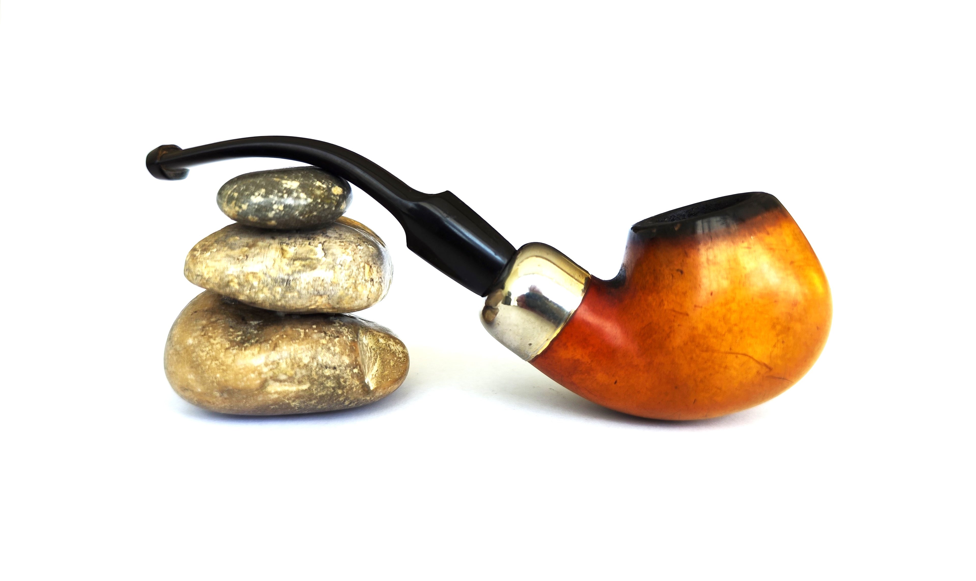 Manx African Block Meerschaum – Army Mount Bent Apple Estate Pipe