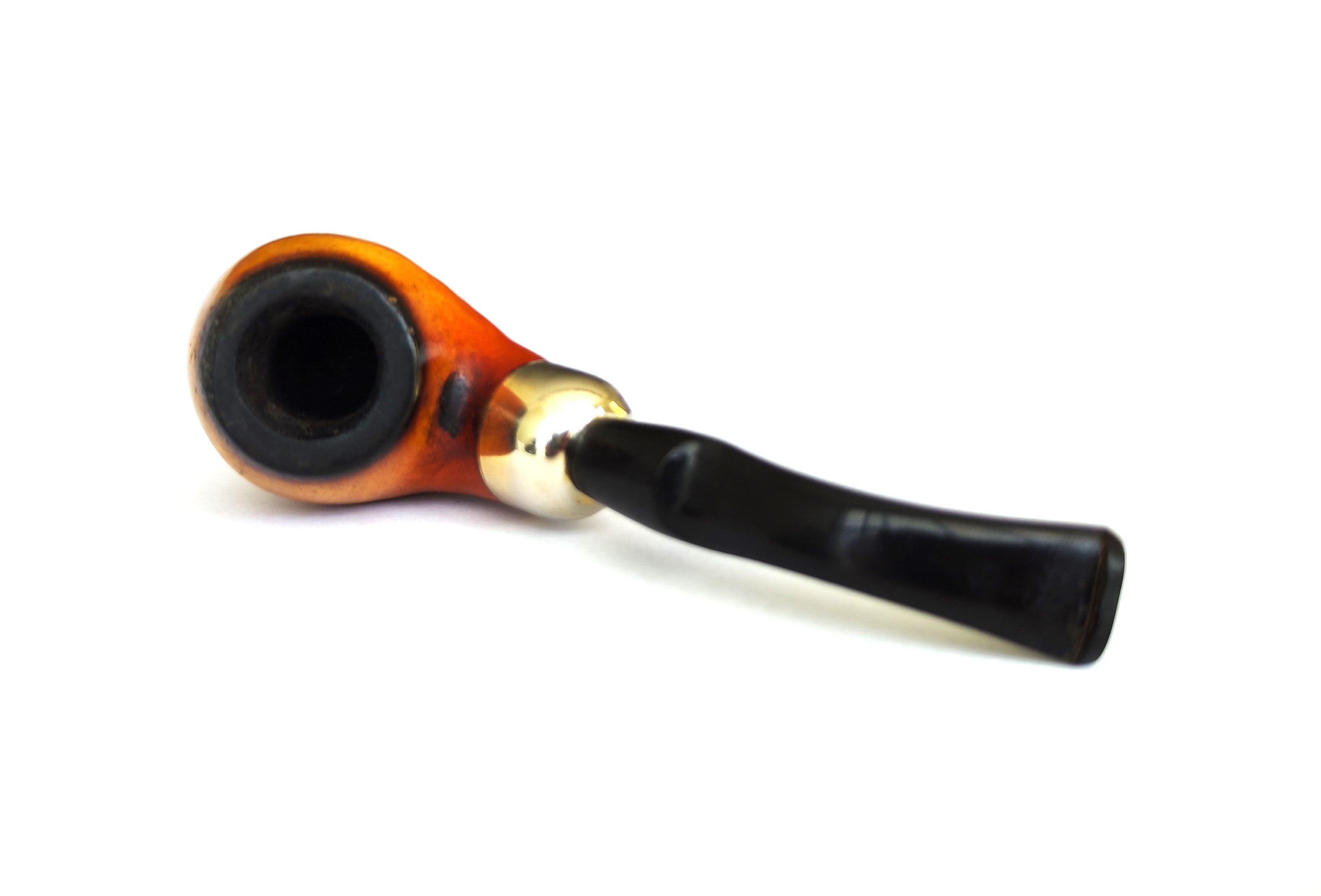 Manx African Block Meerschaum – Army Mount Bent Apple Estate Pipe