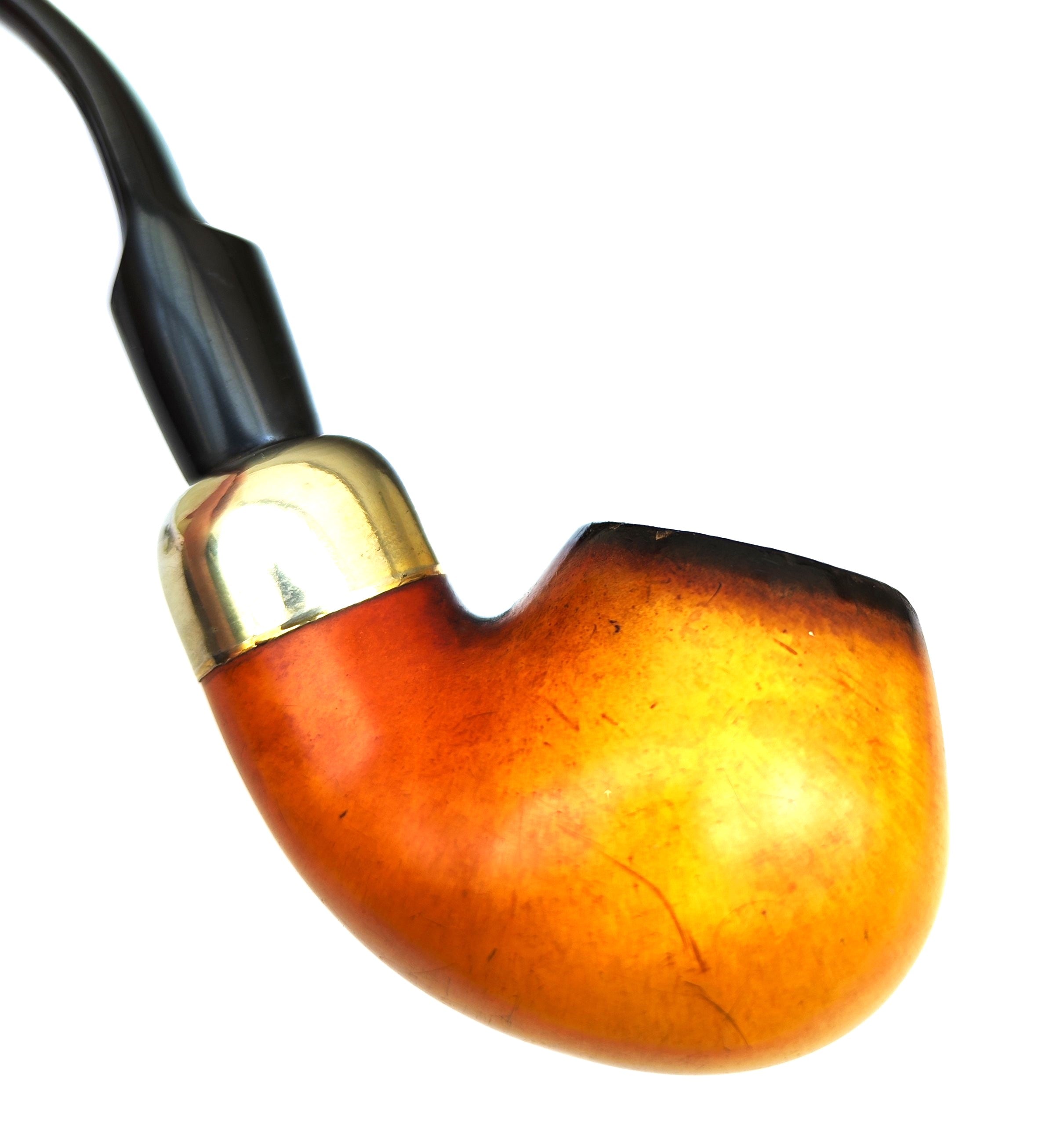 Manx African Block Meerschaum – Army Mount Bent Apple Estate Pipe