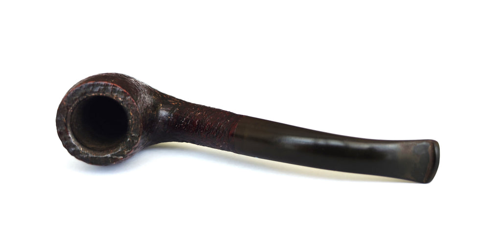 Sasieni Four Dot "Ruff Root" Dark – Vintage Bent Billiard Estate Pipe