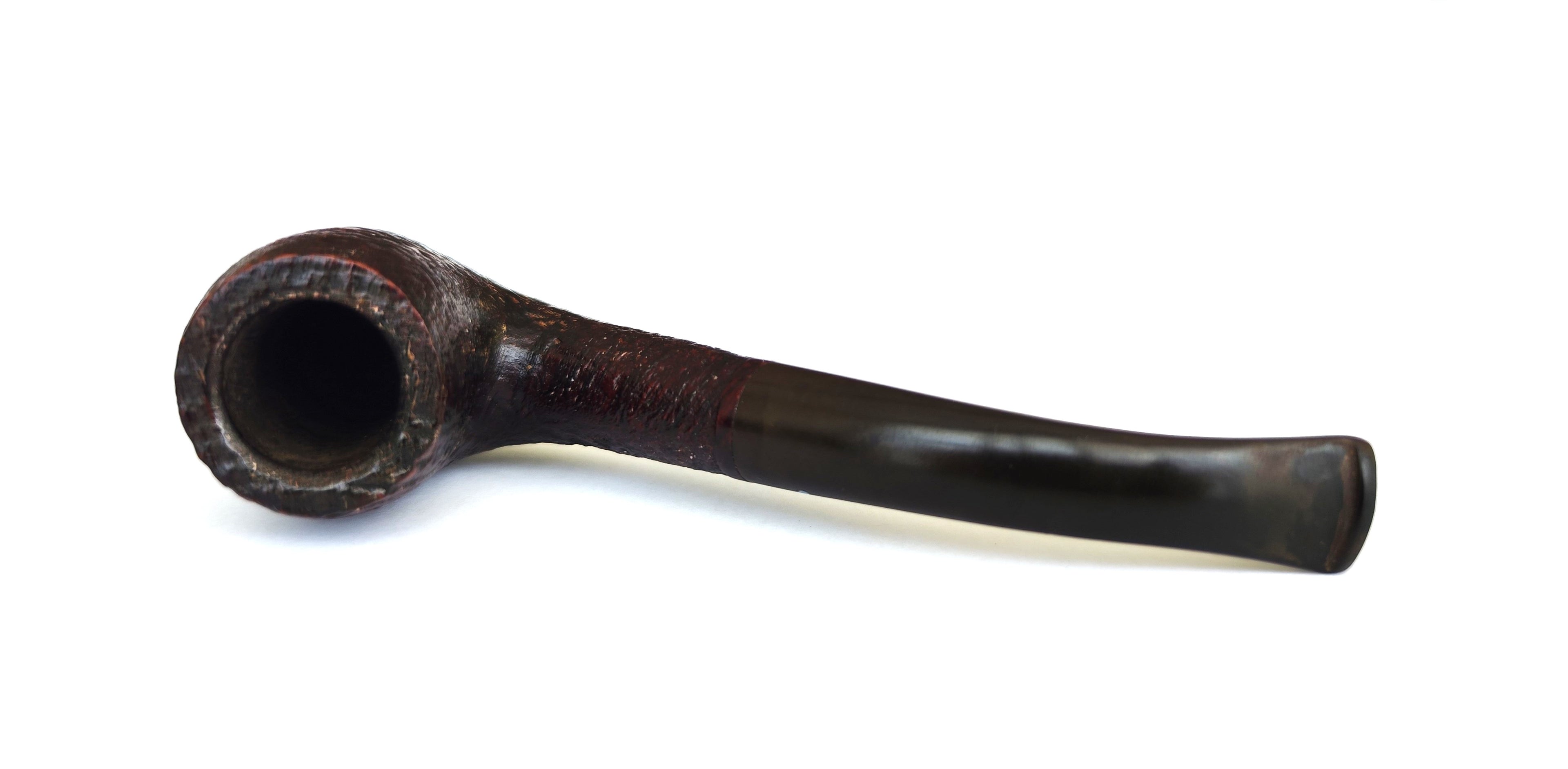 Sasieni Four Dot "Ruff Root" Dark – Vintage Bent Billiard Estate Pipe