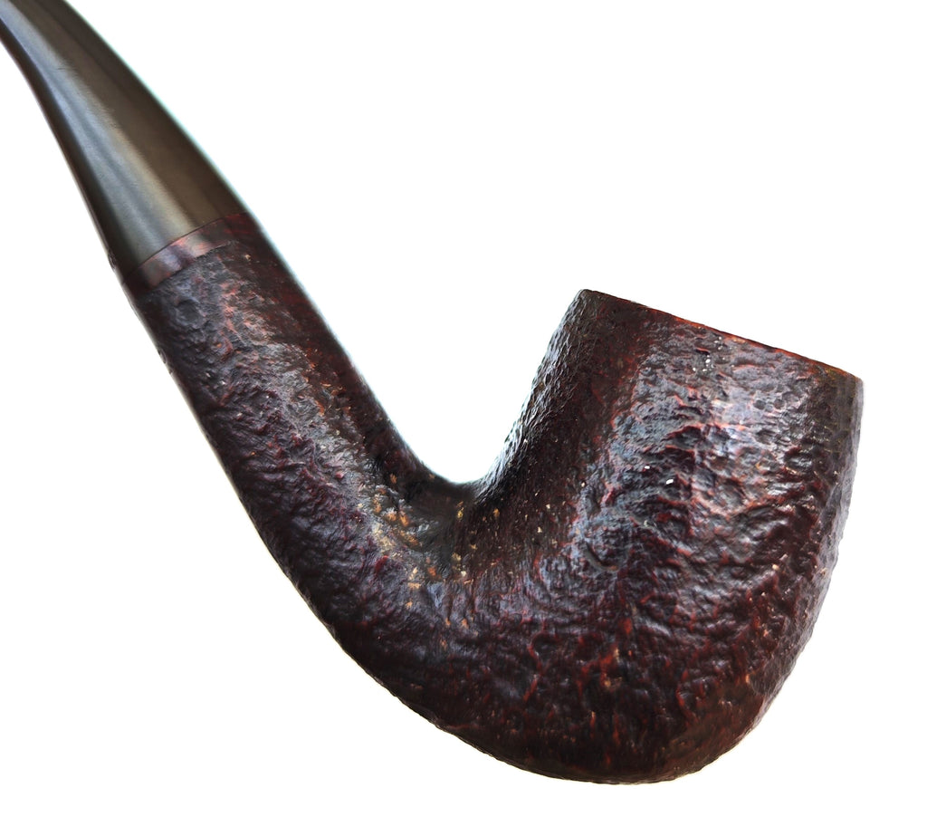 Sasieni Four Dot "Ruff Root" Dark – Vintage Bent Billiard Estate Pipe