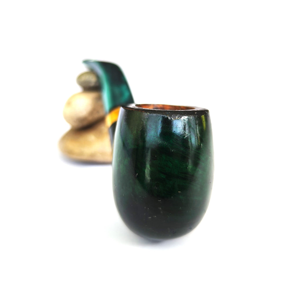 EWA Saint-Claude Emerald Green – Bent Billiard Estate Pipe