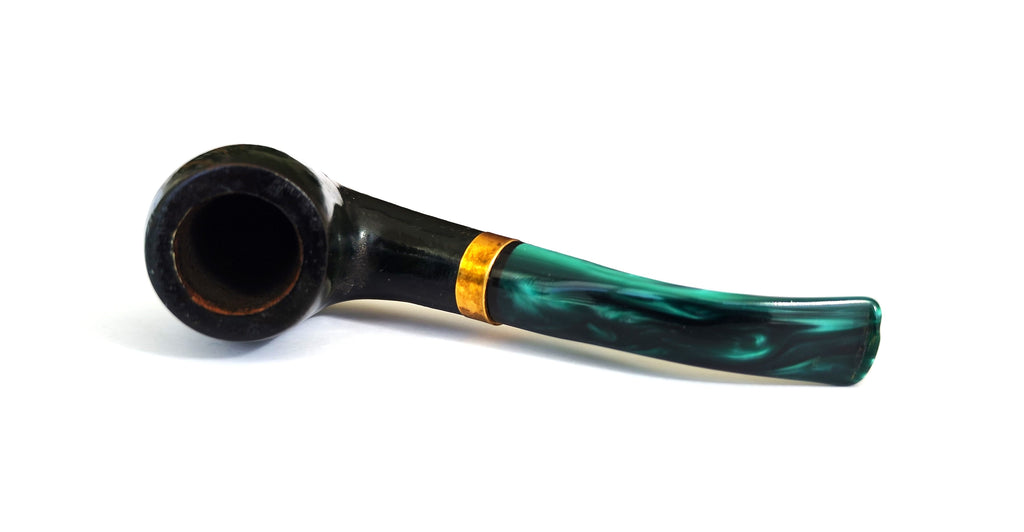EWA Saint-Claude Emerald Green – Bent Billiard Estate Pipe