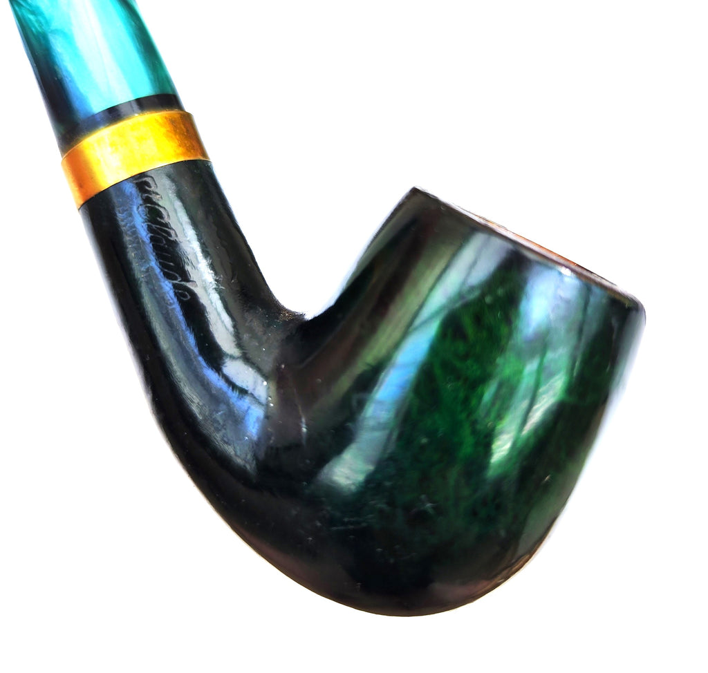 EWA Saint-Claude Emerald Green – Bent Billiard Estate Pipe