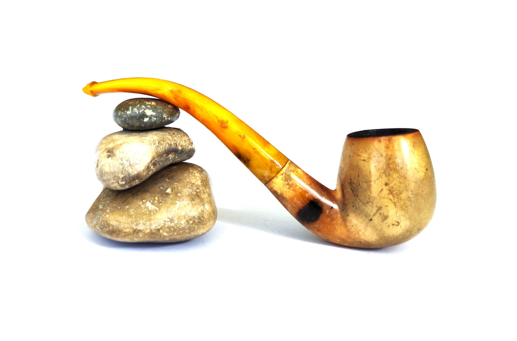 Block Meerschaum - Bent Billiard Estate Pipe With Original Case