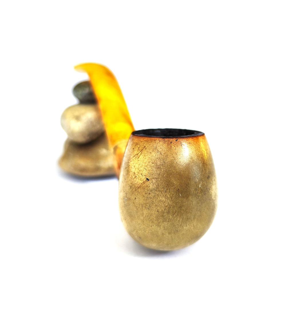 Block Meerschaum - Bent Billiard Estate Pipe With Original Case