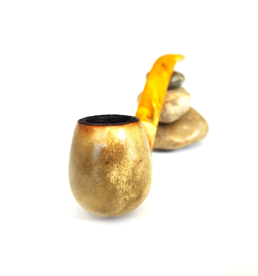 Block Meerschaum - Bent Billiard Estate Pipe With Original Case