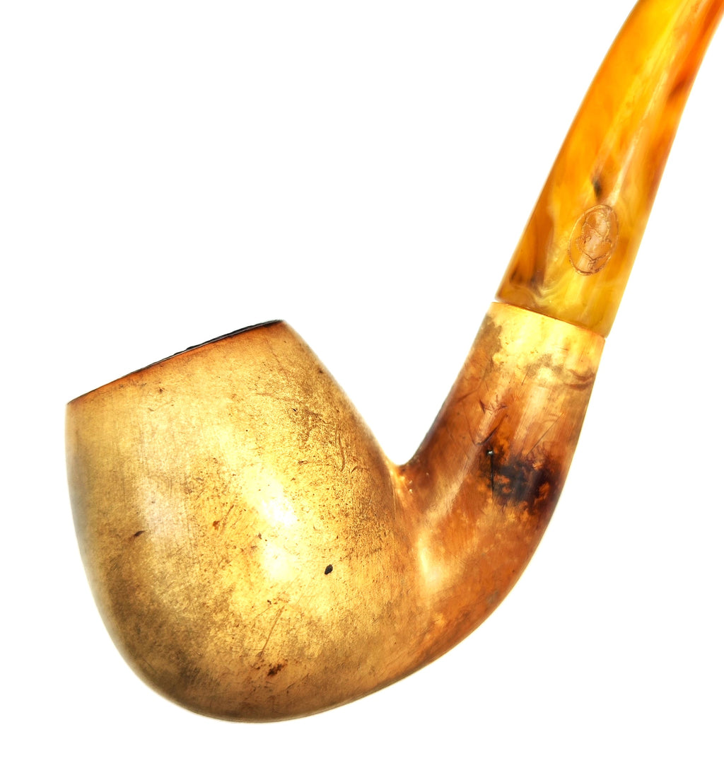Block Meerschaum - Bent Billiard Estate Pipe With Original Case