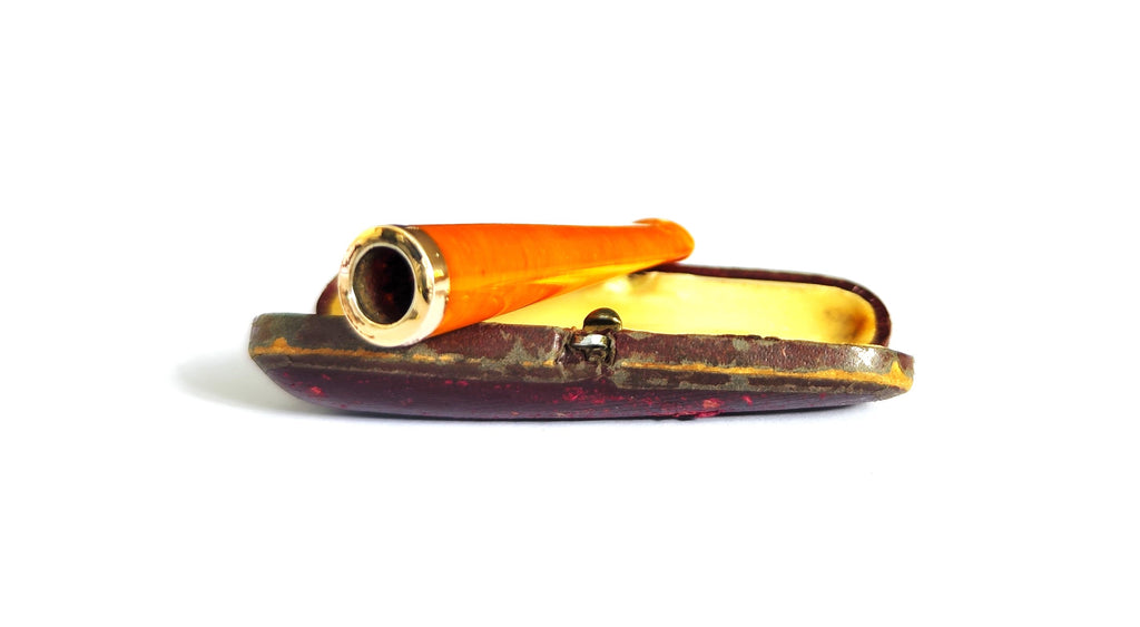 Vintage Amber & Sterling Silver Cigarette Holder