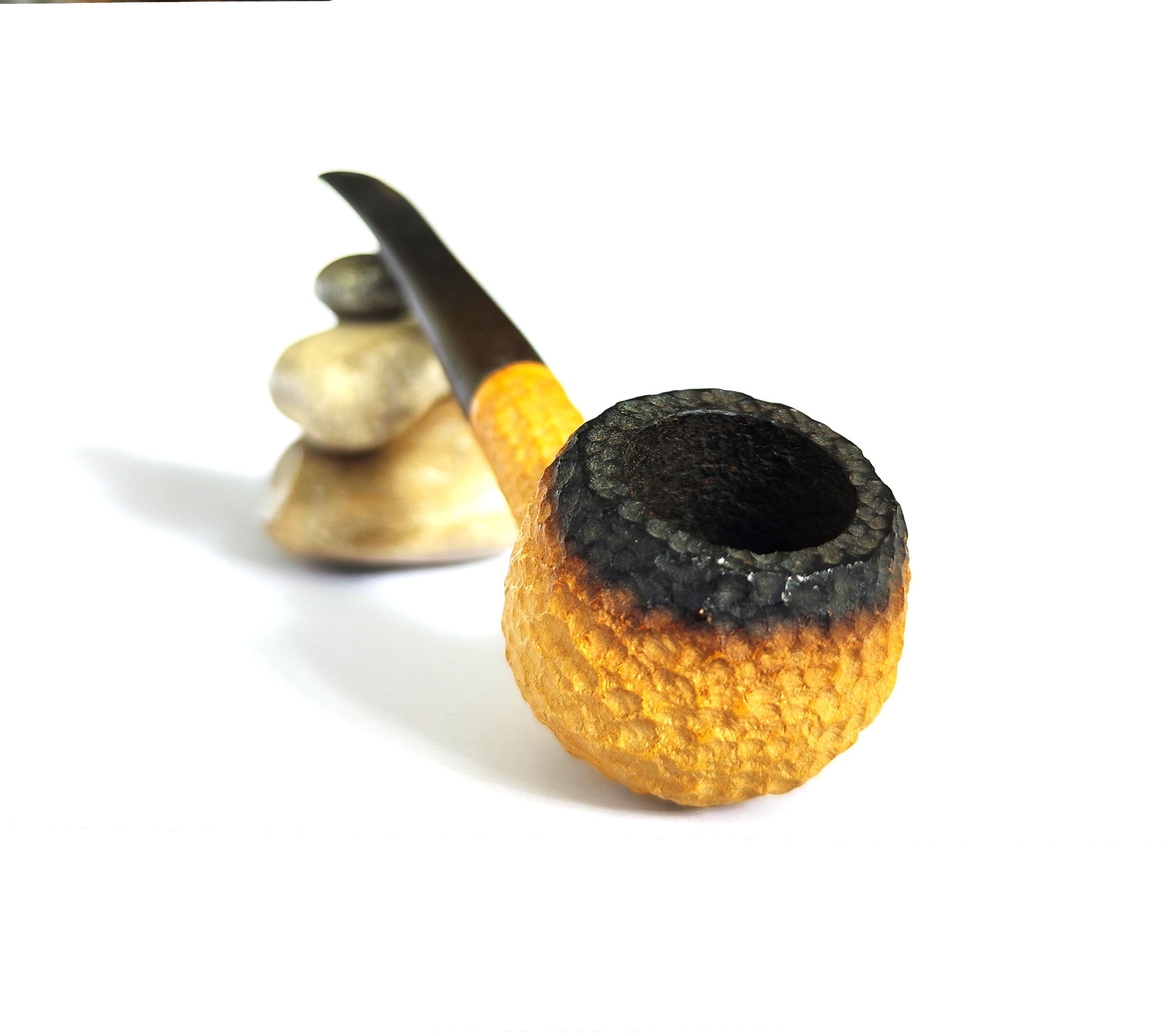African Block Meerschaum – Rustic Prince Estate Pipe