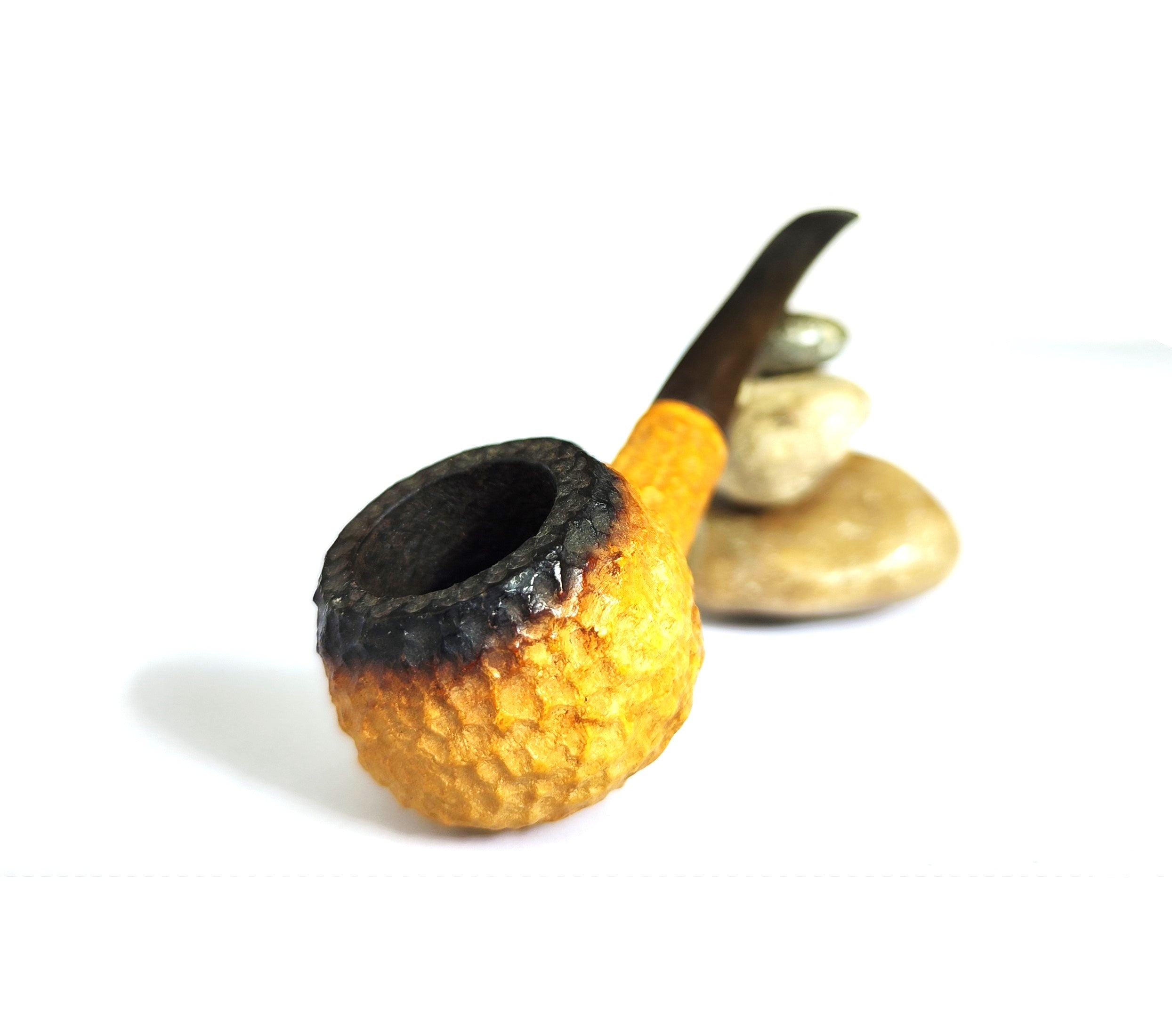 African Block Meerschaum – Rustic Prince Estate Pipe
