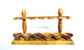 Vintage Chen Olive Wood 6-Pipe Rack – Crafted in Israel