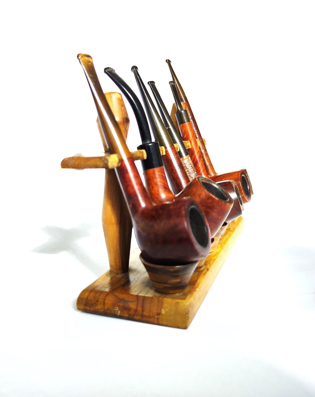 Vintage Chen Olive Wood 6-Pipe Rack – Crafted in Israel