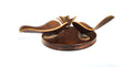 Savinelli Round Pipe Rack – Wood &amp; Leather (Holds 3 Pipes)