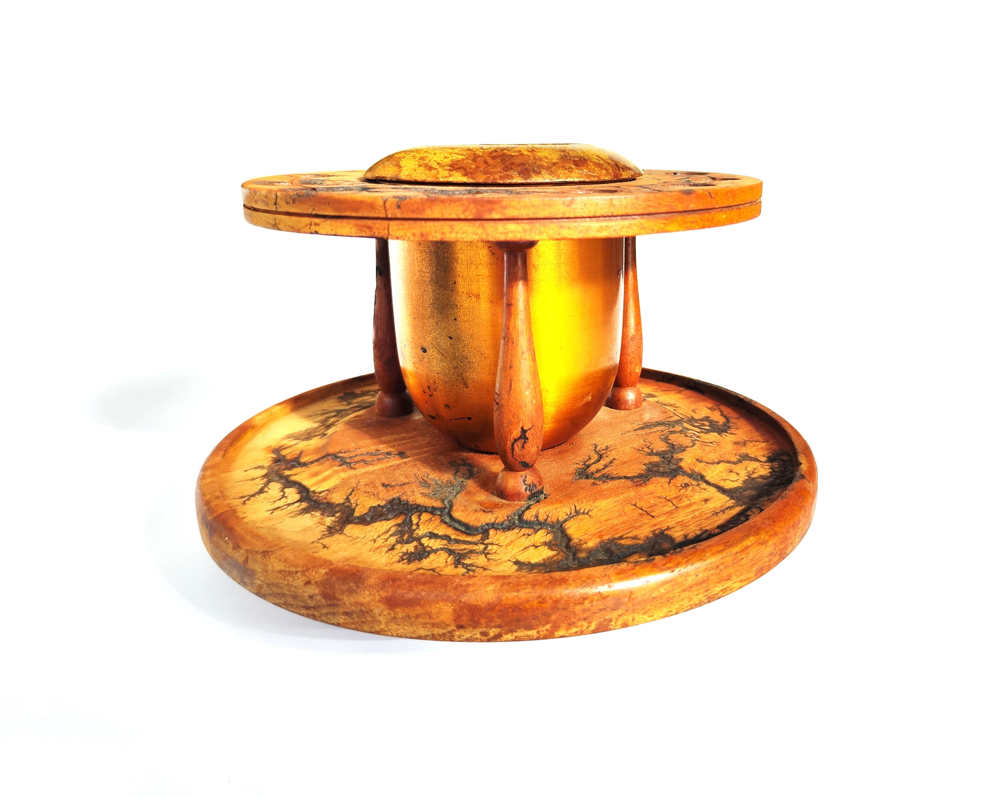 Lichtenberg Fractal Pipe Carousel | Handcrafted 12-Slot Rotating Stand