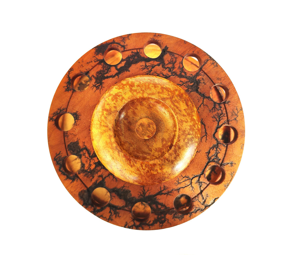 Lichtenberg Fractal Pipe Carousel | Handcrafted 12-Slot Rotating Stand