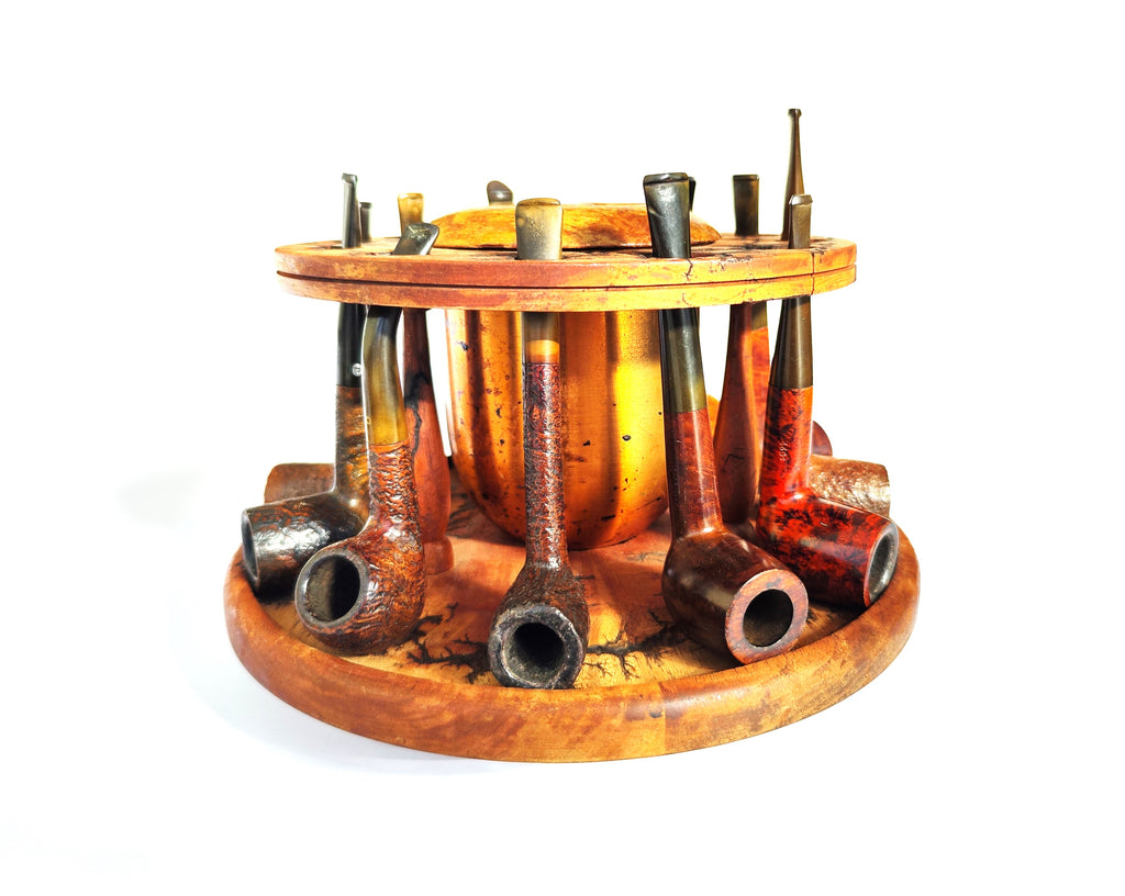 Lichtenberg Fractal Pipe Carousel | Handcrafted 12-Slot Rotating Stand
