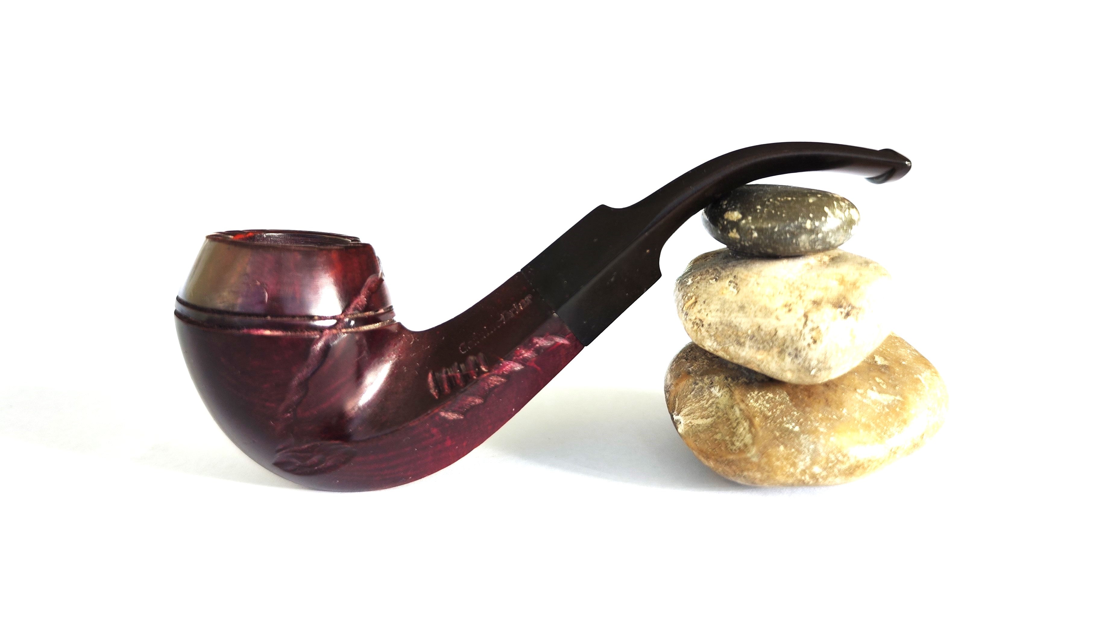 Unsmoked Genuine Briar – Rough Carved Bent Bulldog
