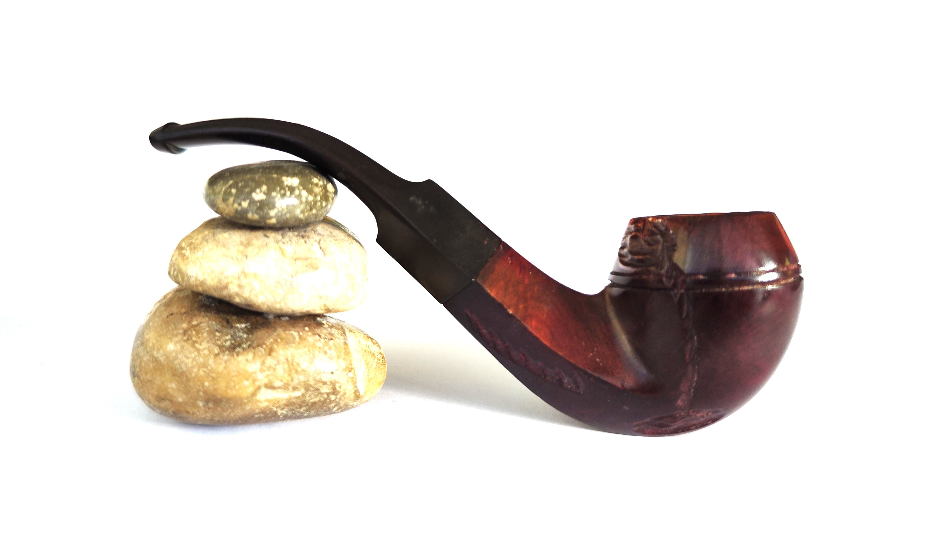 Unsmoked Genuine Briar – Rough Carved Bent Bulldog