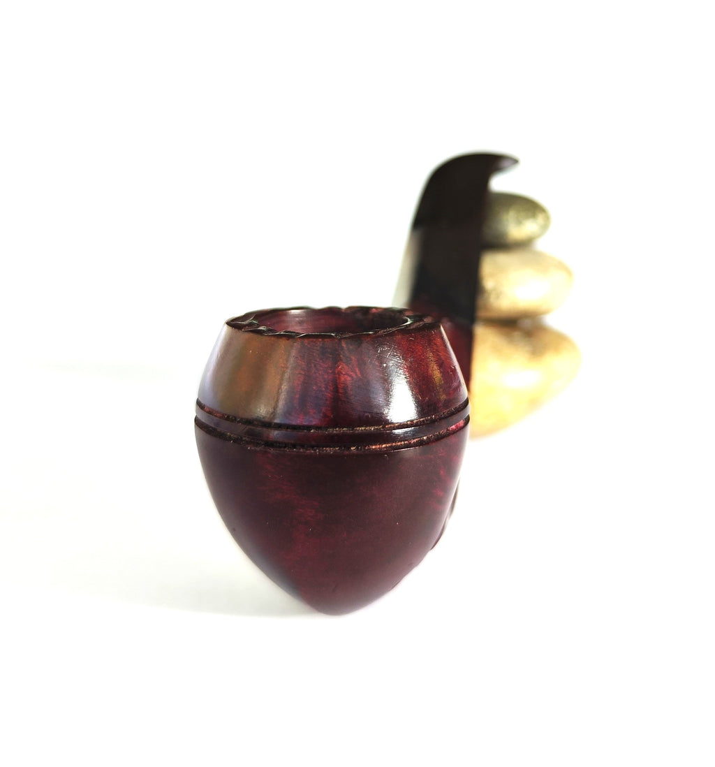 Unsmoked Genuine Briar – Rough Carved Bent Bulldog