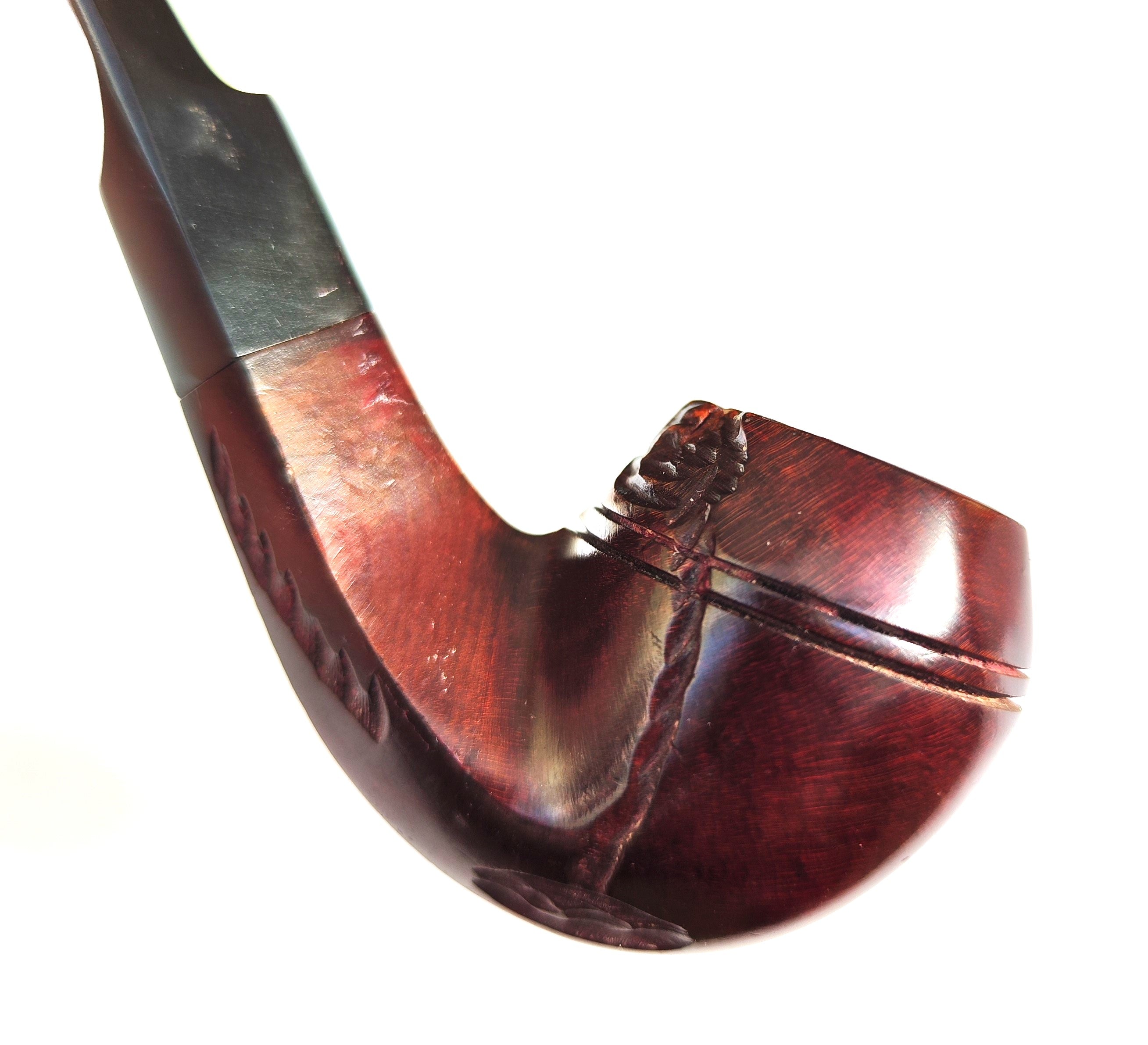 Unsmoked Genuine Briar – Rough Carved Bent Bulldog