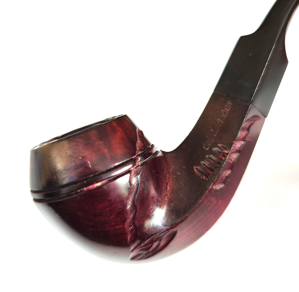 Unsmoked Genuine Briar – Rough Carved Bent Bulldog