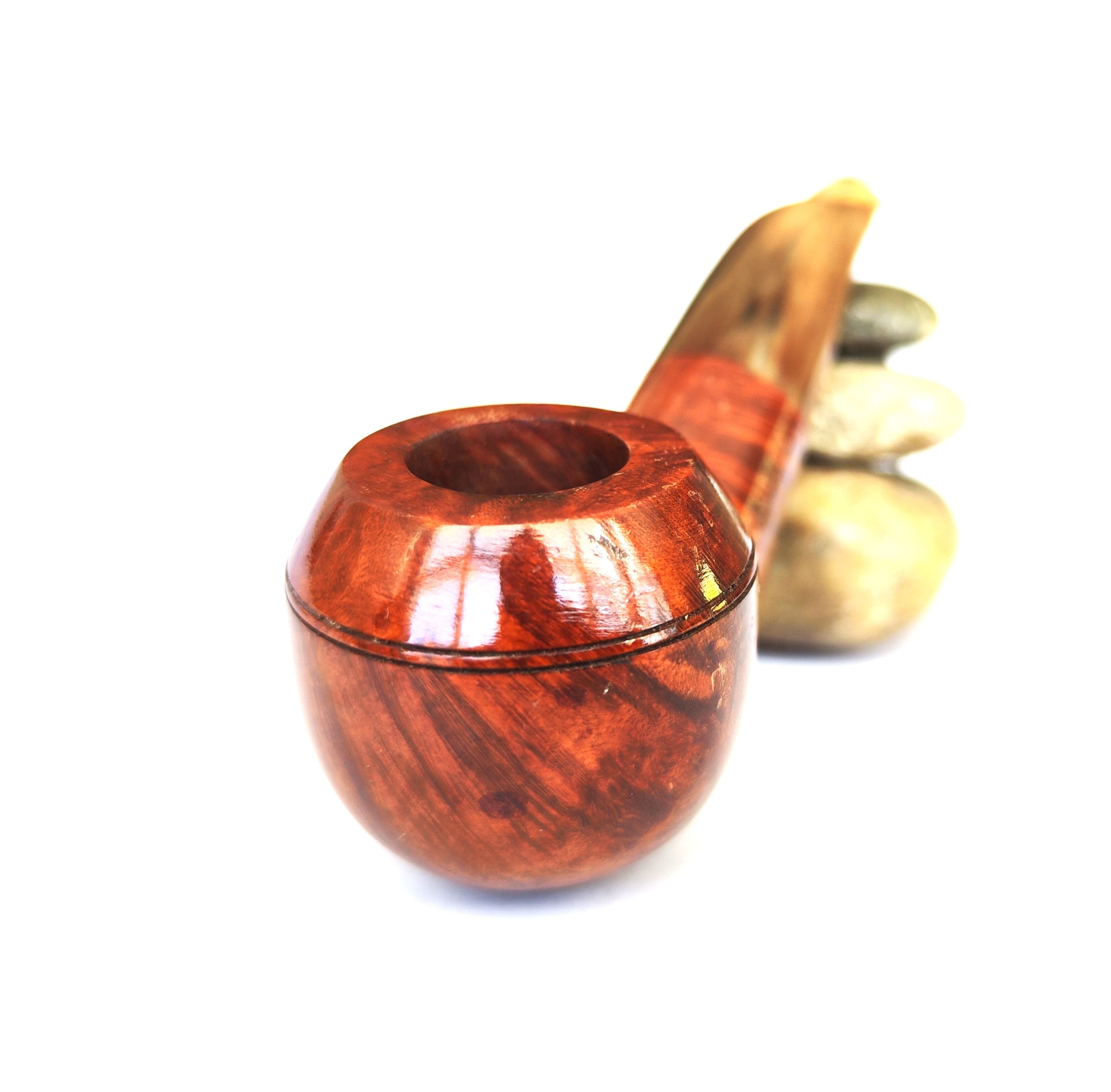 Unsmoked Vintage Bruyère "Extra" – Bent Rhodesian with Horn Stem Estate Pipe