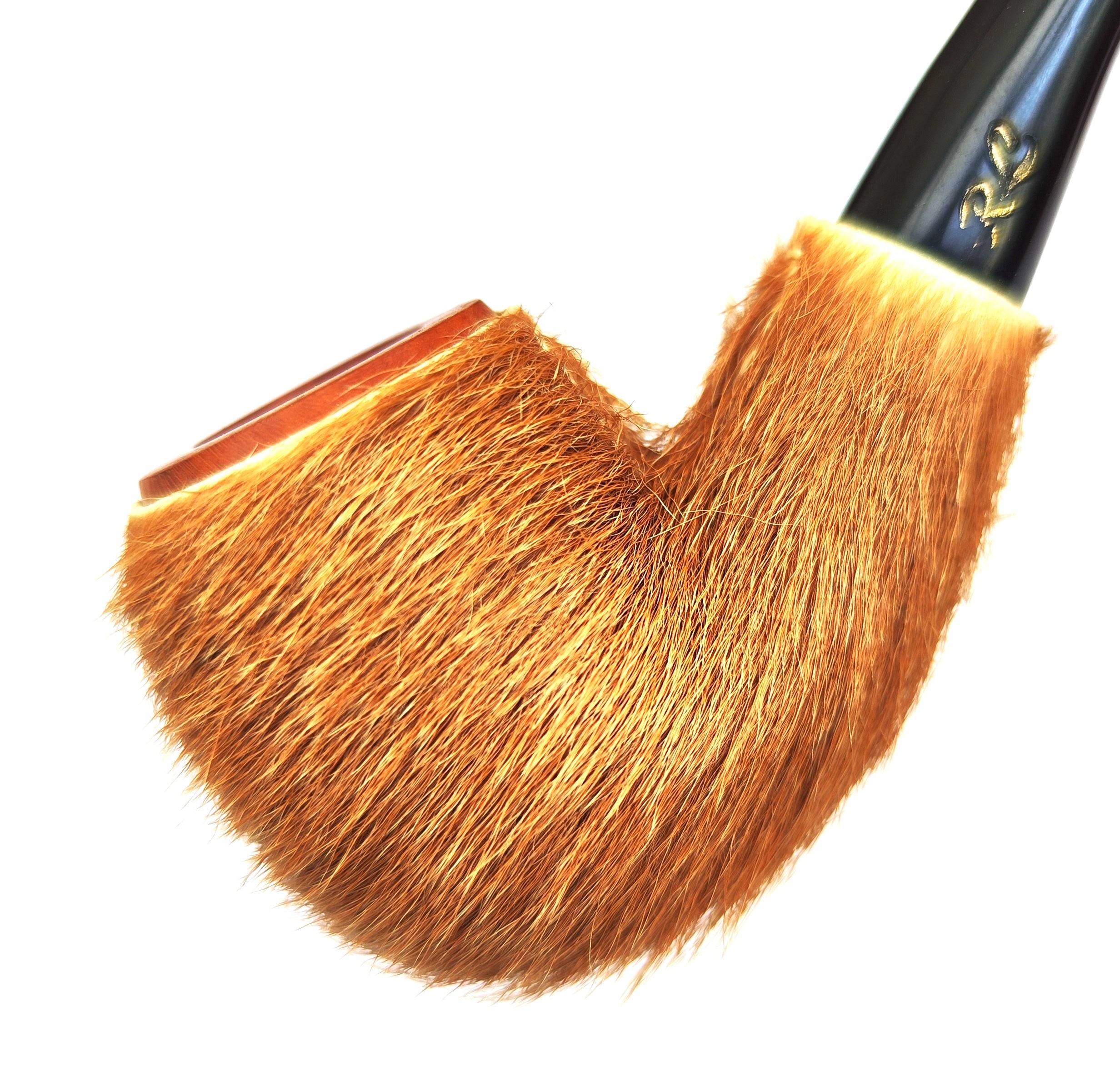 Unsmoked Vintage Lamboley France Pony Fur Clad Bent Billiard Pipe