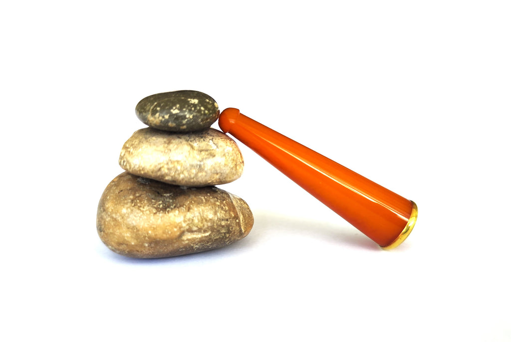Vintage Amber & 18K Gold Cigar Holder – "Ambre Pur"