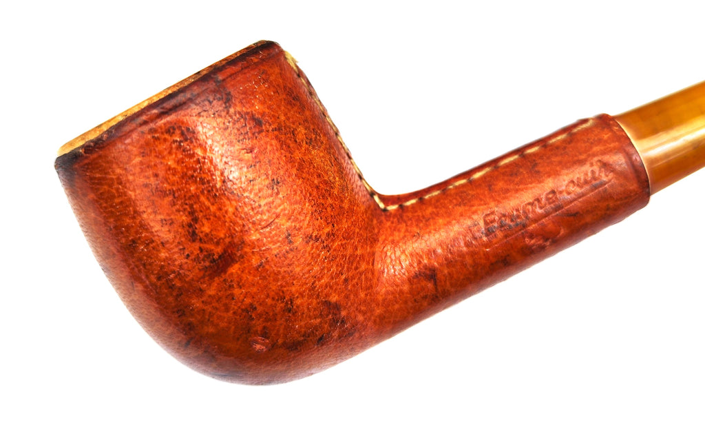 Vintage Leather-Clad Block Meerschaum Pipe | Classic Billiard Estate Pipe