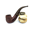 Silver Match Craggy Rustic Bent Billiard Estate Pipe