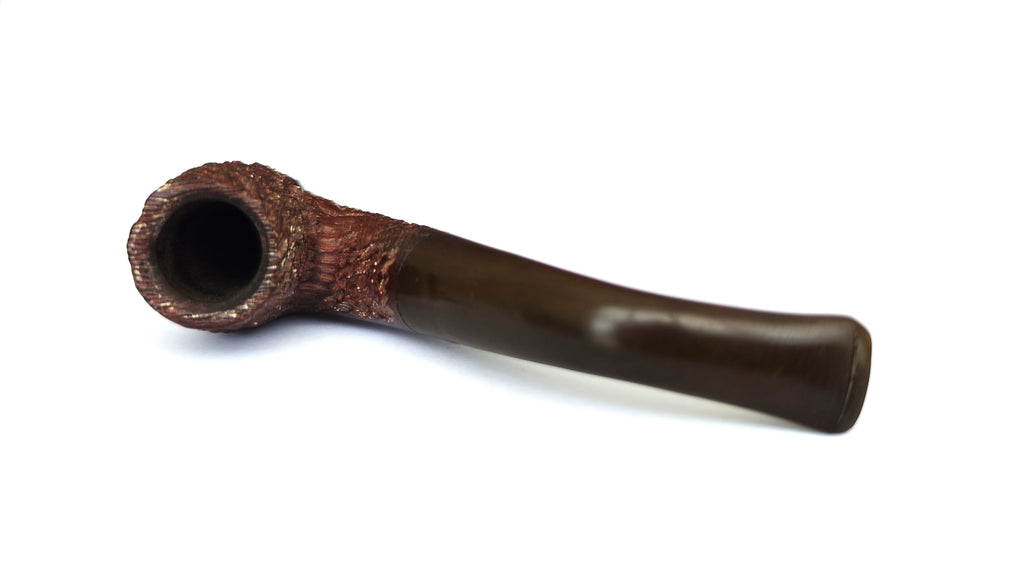 Silver Match Craggy Rustic Bent Billiard Estate Pipe