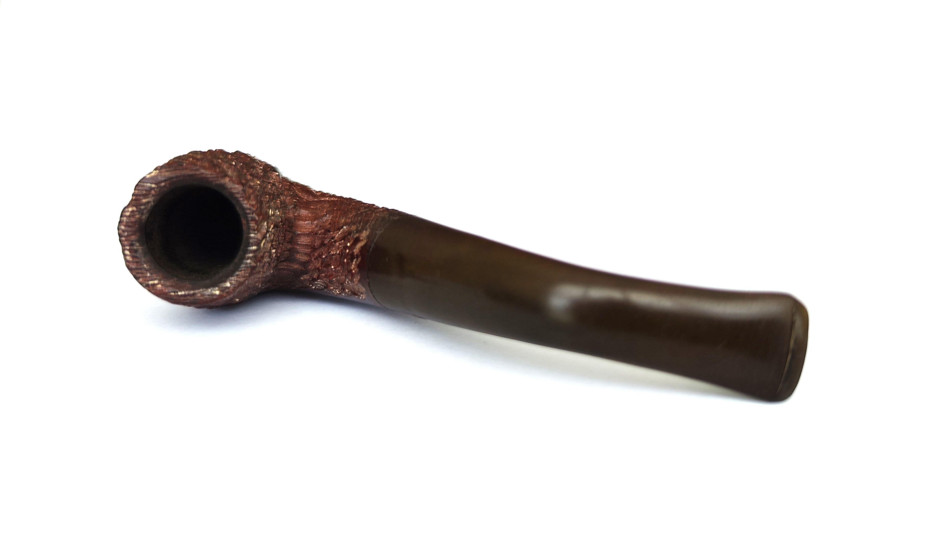 Silver Match Craggy Rustic Bent Billiard Estate Pipe