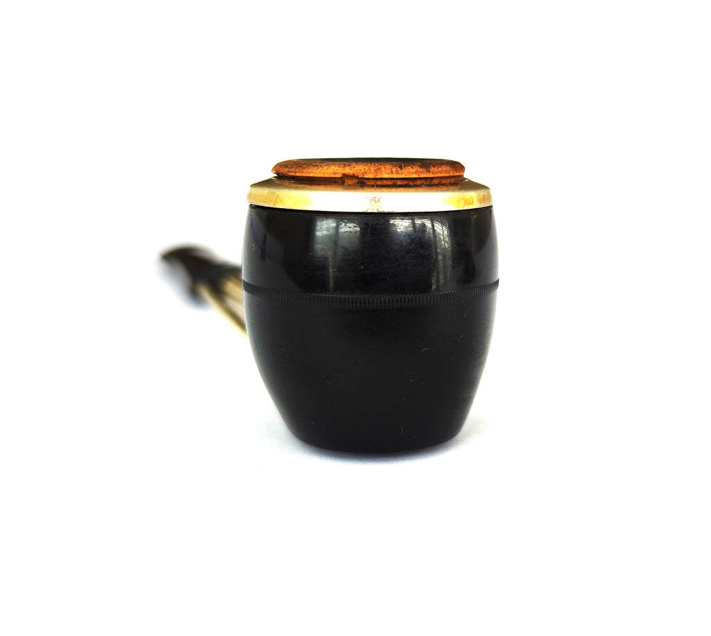 Jima Space Age Modernist Pipe – Glossy Black Metal & Ceramic