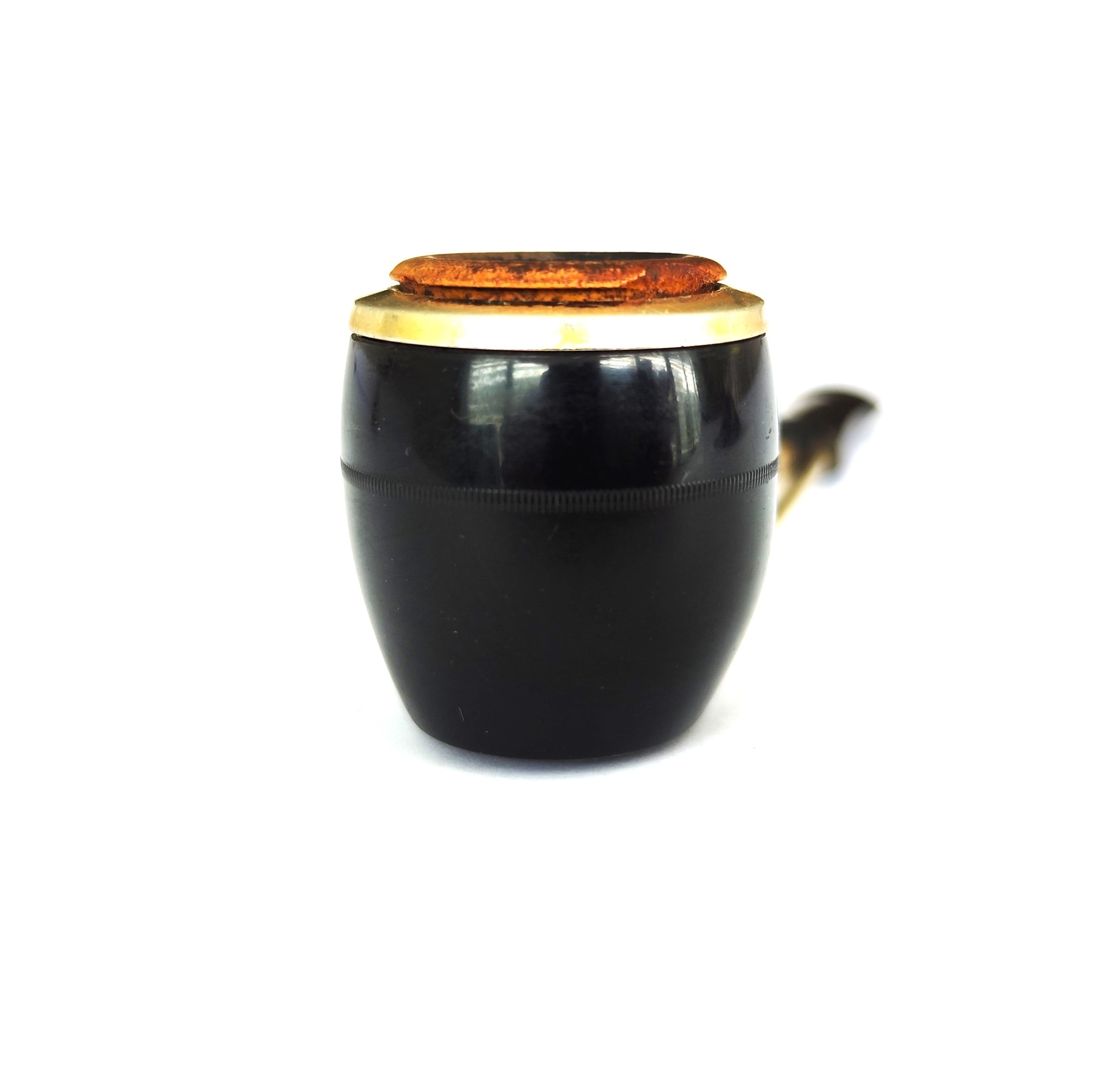 Jima Space Age Modernist Pipe – Glossy Black Metal & Ceramic