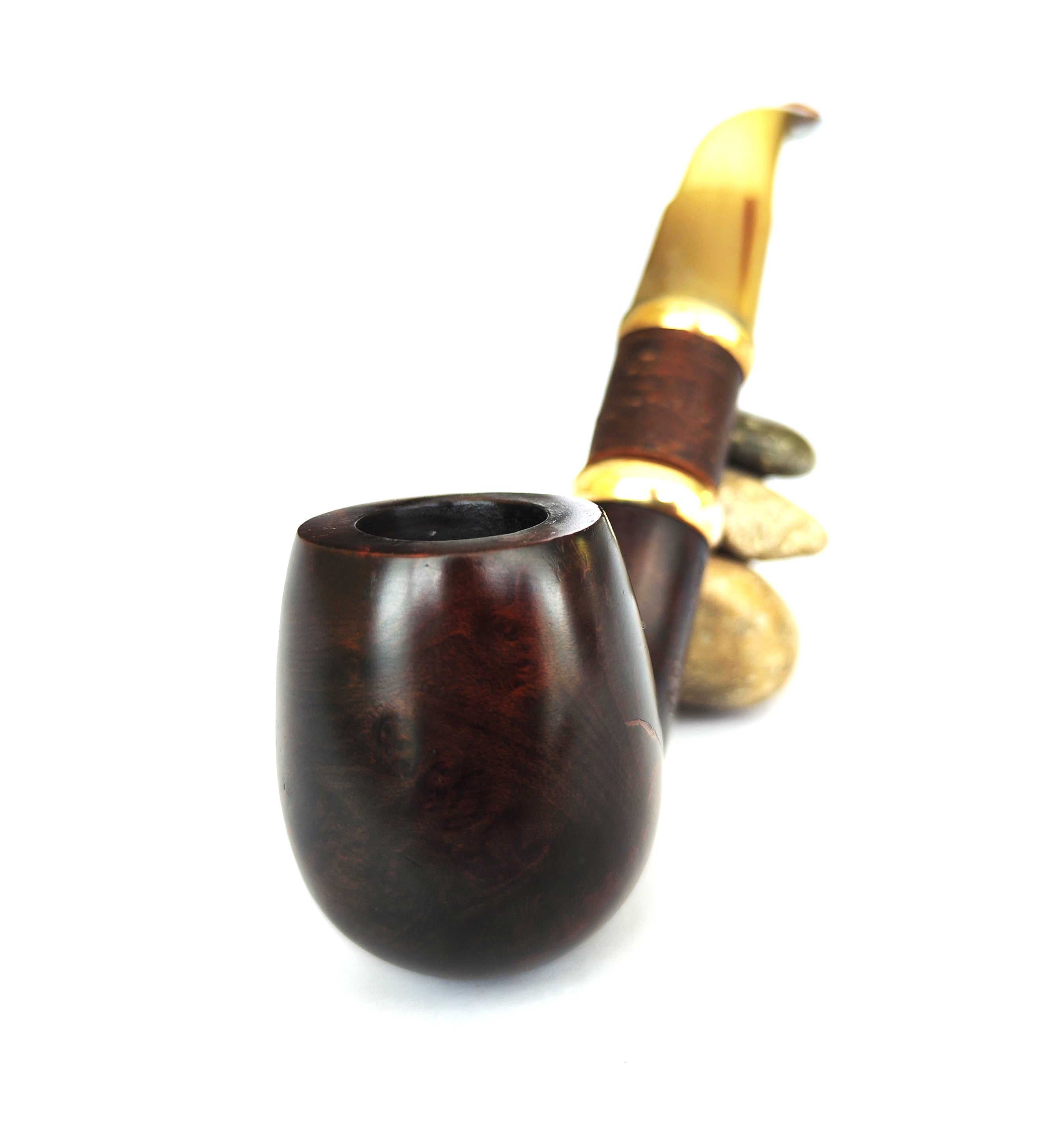 Antique Ropp "La Norvégienne" – Huge Bent Billiard Estate Pipe with Horn Stem & Shank Extension