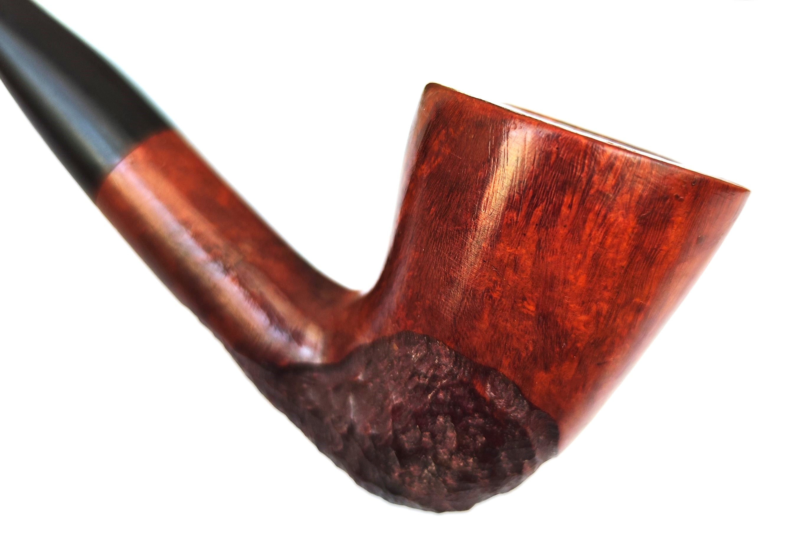 Unsmoked Israeli Estate Pipe – Partially Rusticated Straight Grain Dublin (Bent)