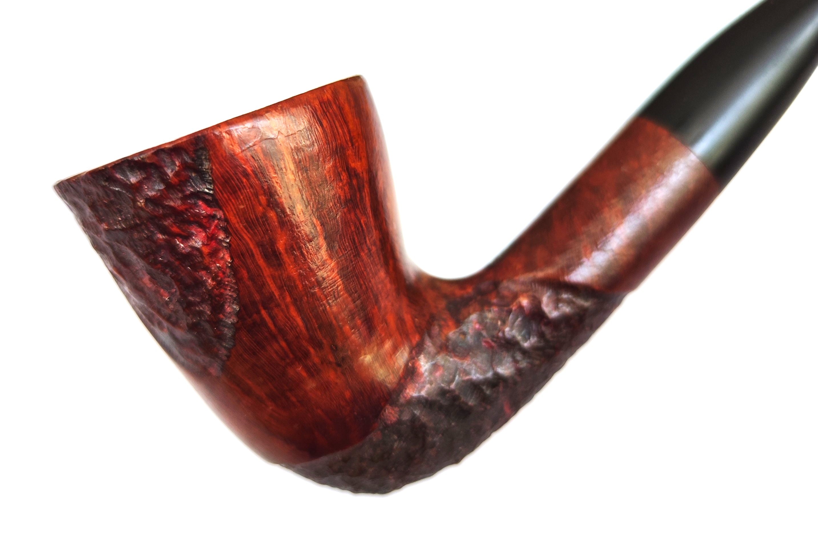 Unsmoked Israeli Estate Pipe – Partially Rusticated Straight Grain Dublin (Bent)