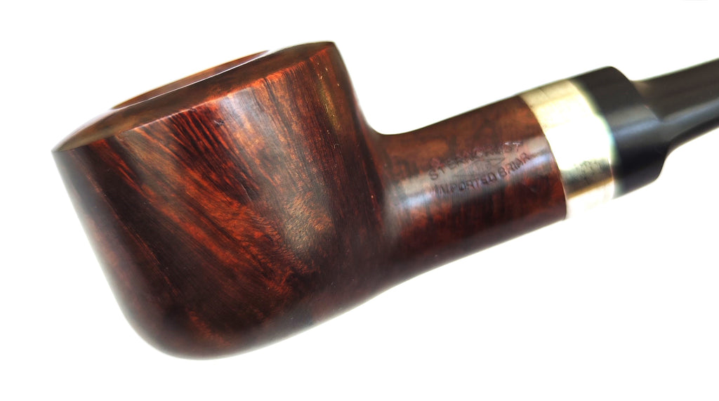 LHS Sterncrest: Unsmoked Vintage Stout Pot with Sterling Silver Band Estate Pipe