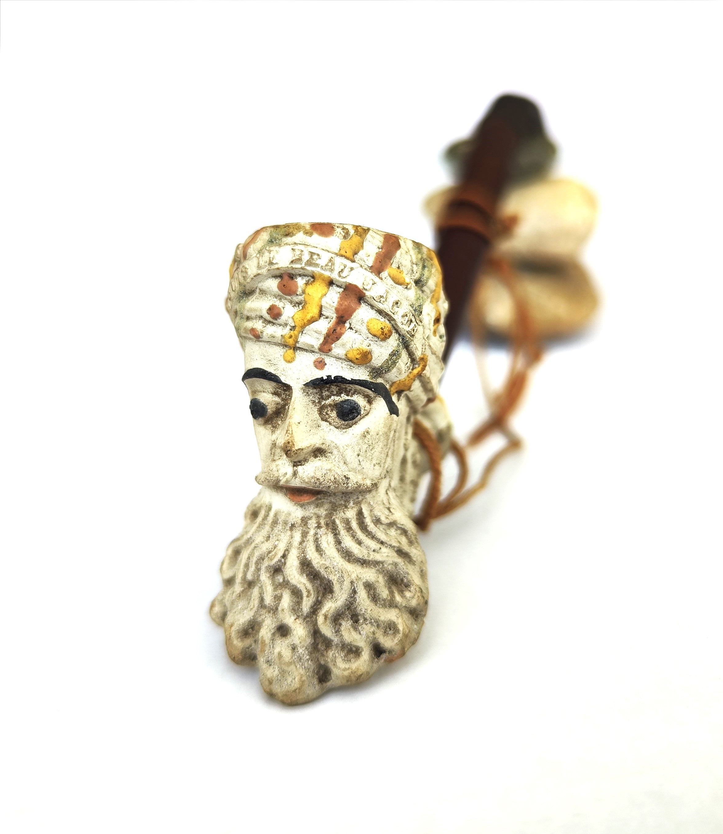 Vintage French L. Fiolet "Je Suis Le Beau Jacob" Clay Pipe – Circa 19th Century