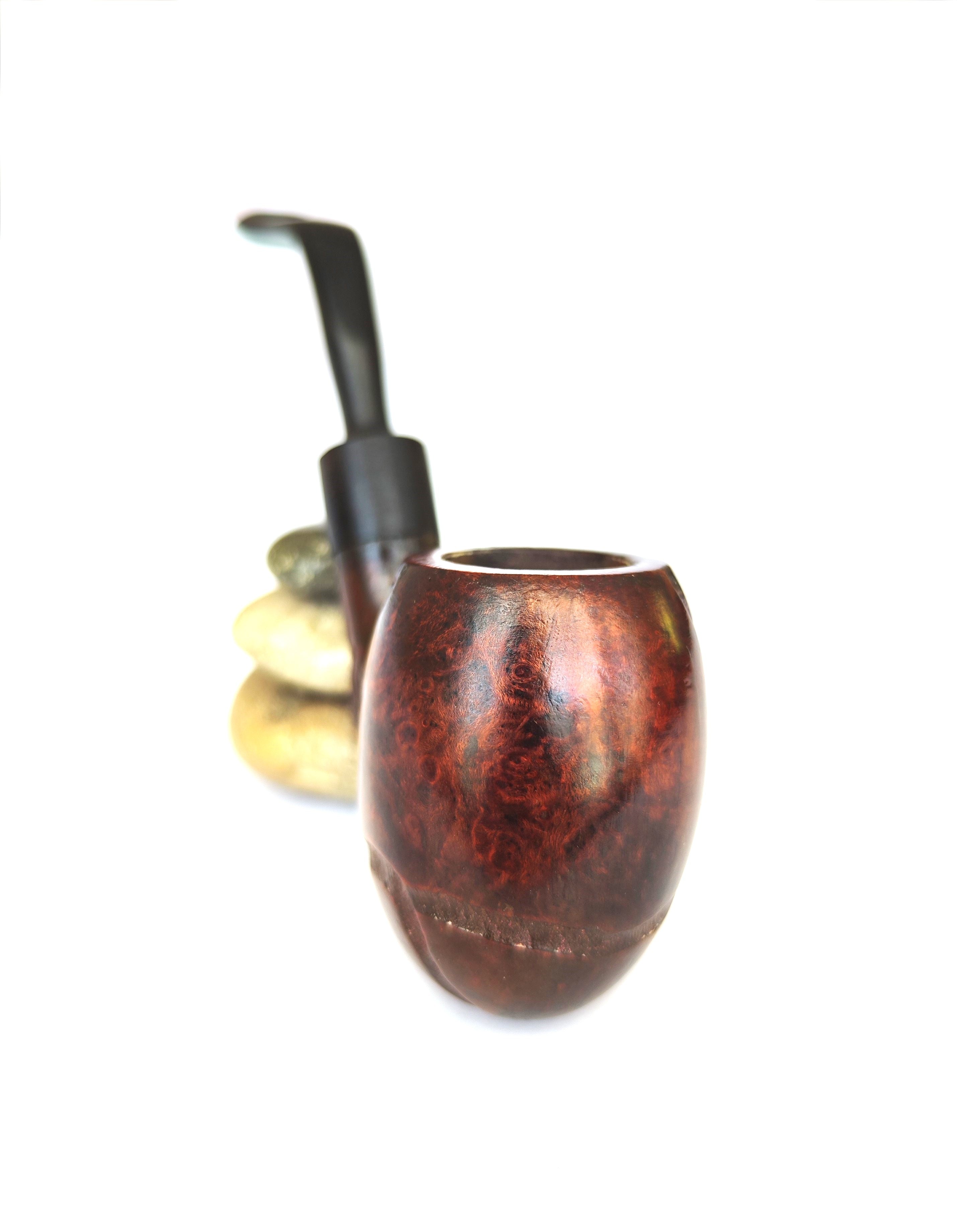 Unsmoked Rough-Carved Large Oom Paul Egg Estate Pipe