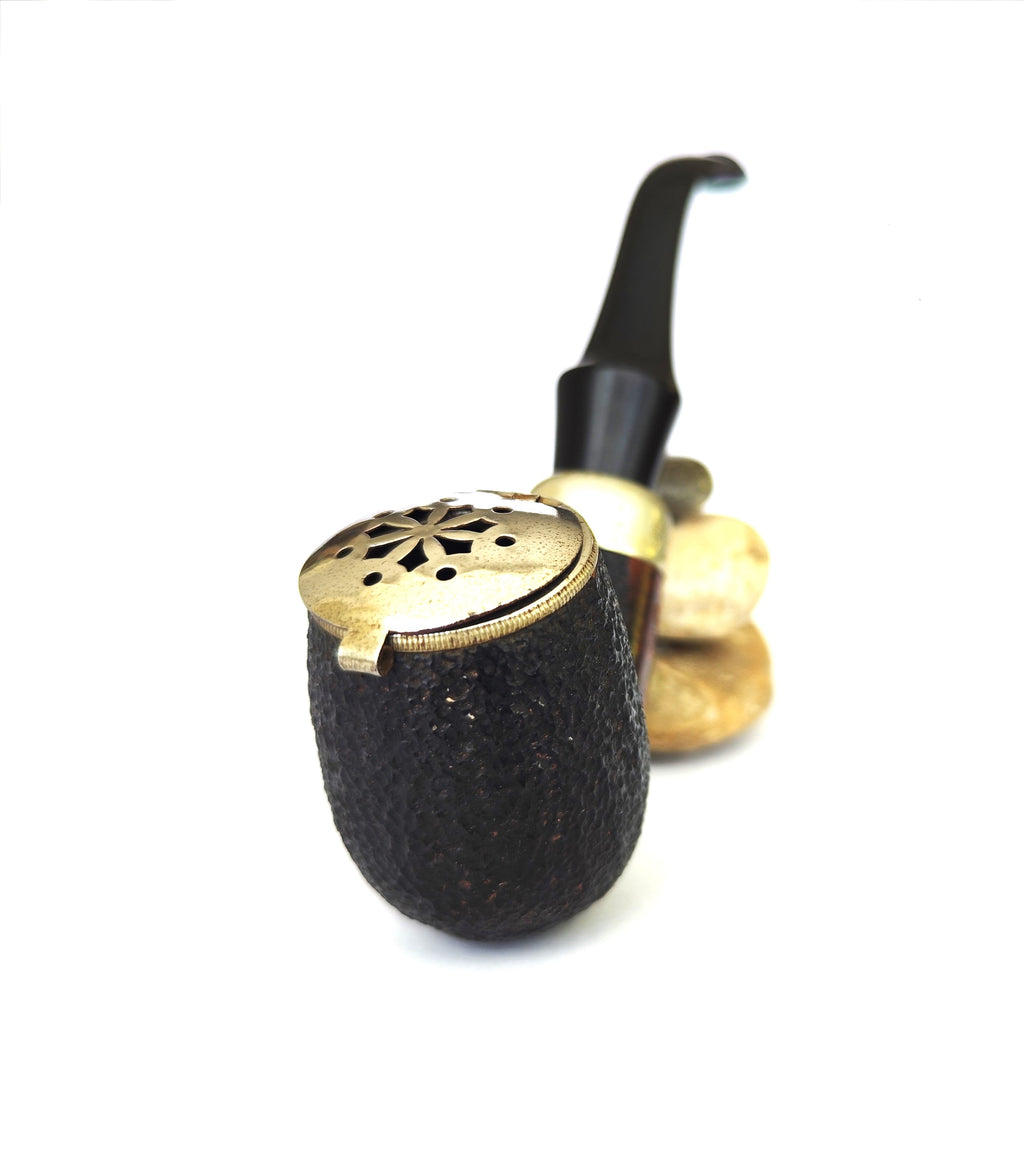 Malka Army Mount | Rustic Large Bent Billiard with Wind Cap Estate Pipe