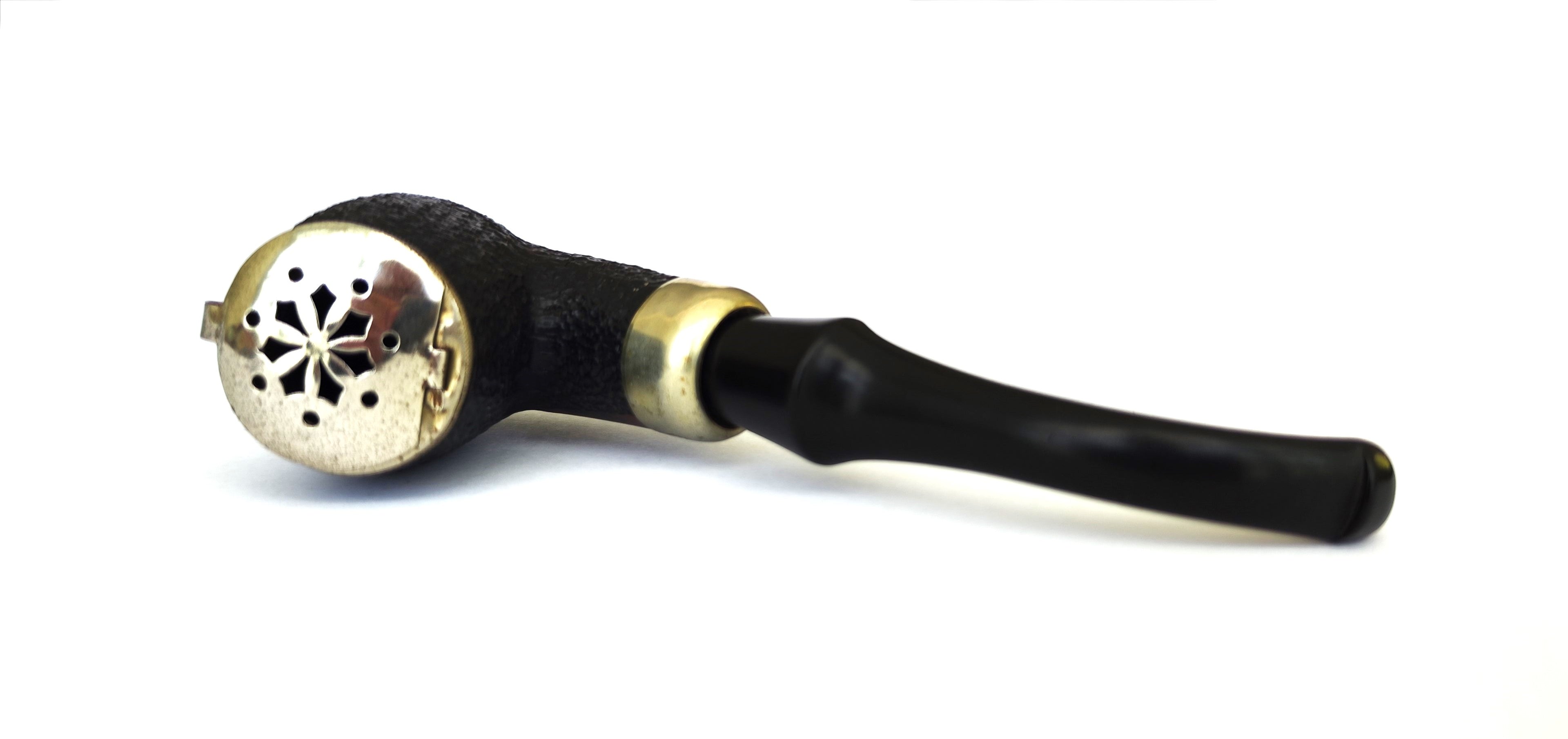 Malka Army Mount | Rustic Large Bent Billiard with Wind Cap Estate Pipe